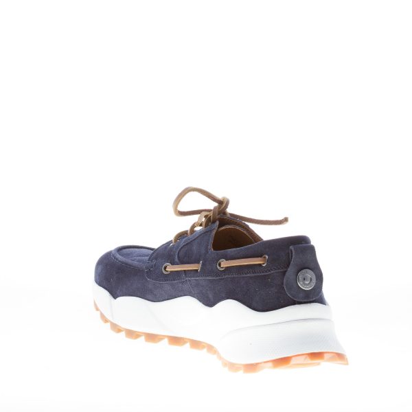 VOILE BLANCHE uomo sneaker Extreemer in stile barca in camoscio BLU INDIGO - immagine 4