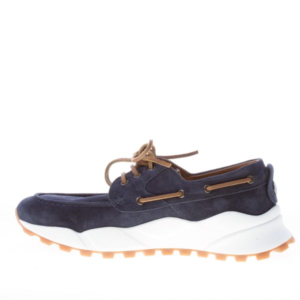 VOILE BLANCHE uomo sneaker Extreemer in stile barca in camoscio BLU INDIGO - immagine 5