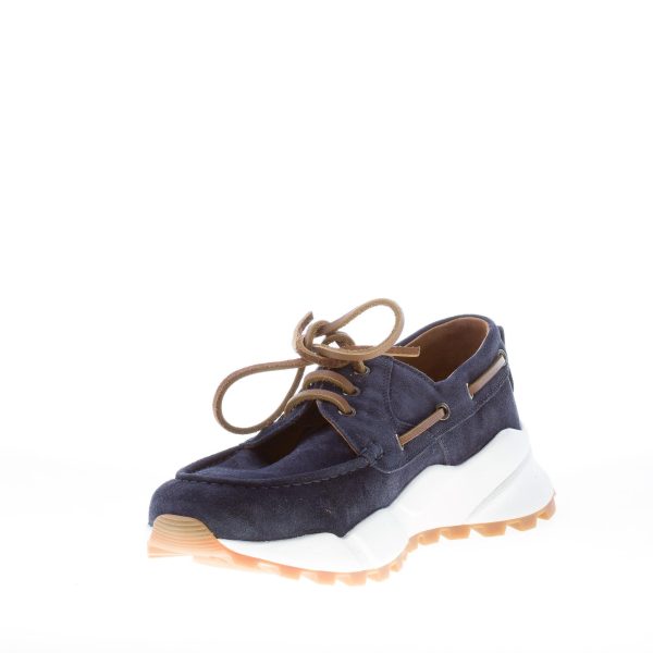 VOILE BLANCHE uomo sneaker Extreemer in stile barca in camoscio BLU INDIGO - immagine 6