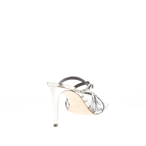 GIUSEPPE ZANOTTI donna sandalo slide in pelle stampa pitone ROCCIA. Tacco 8,5 cm - immagine 3