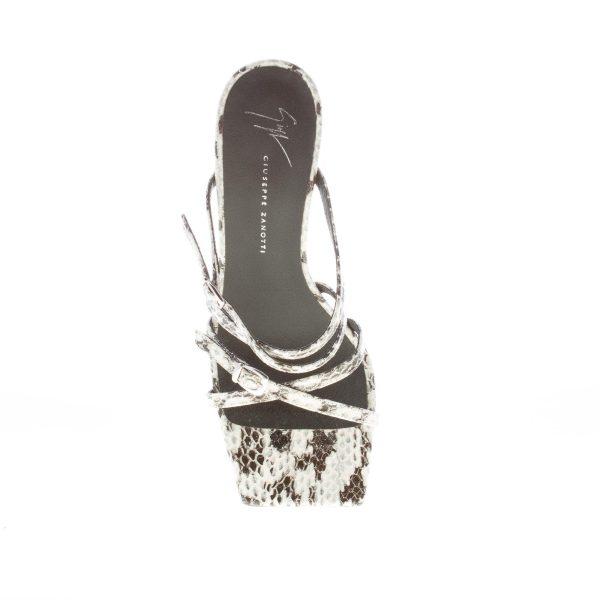 GIUSEPPE ZANOTTI donna sandalo slide in pelle stampa pitone ROCCIA. Tacco 8,5 cm - immagine 7