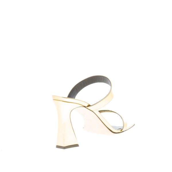 GIUSEPPE ZANOTTI donna sandalo slide Flaminia in pelle specchiata ORO. Tacco 8,5 cm - immagine 3