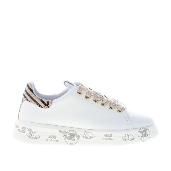 PREMIATA donna sneaker BELLE 5716 in pelle BIANCO più zebra