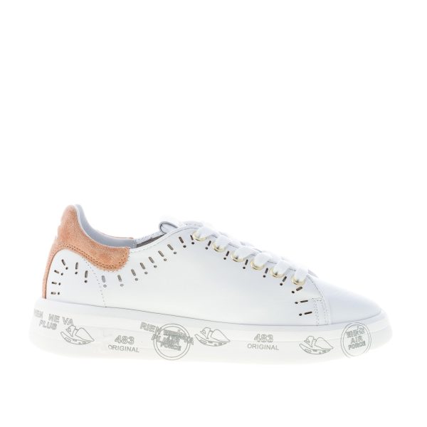 PREMIATA donna sneaker BELLE 5719 in pelle BIANCO più cuoio