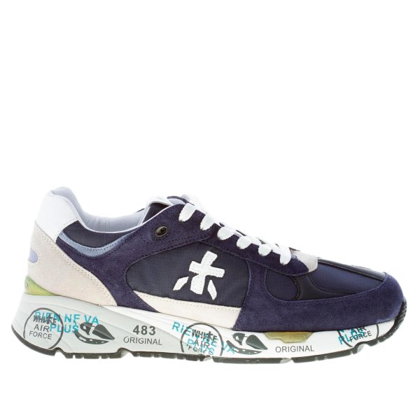 PREMIATA uomo sneaker Mase 5684 in camoscio e tessuto BLU più bianco