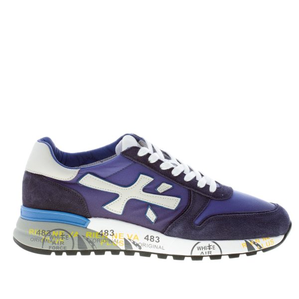 PREMIATA uomo sneaker Mick 5692 in tessuto tecnico e camoscio BLU COBALTO più grigio