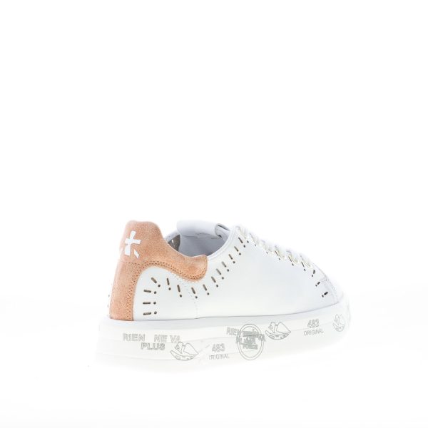 PREMIATA donna sneaker BELLE 5719 in pelle BIANCO più cuoio - immagine 3