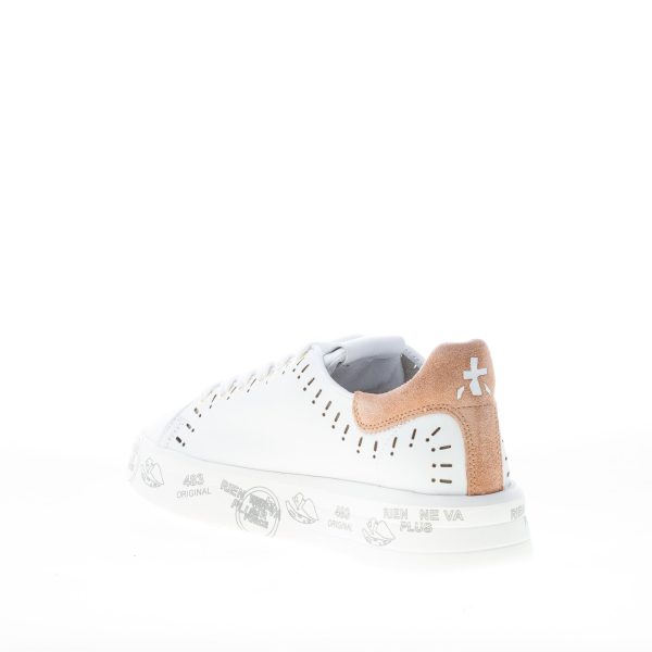 PREMIATA donna sneaker BELLE 5719 in pelle BIANCO più cuoio - immagine 4