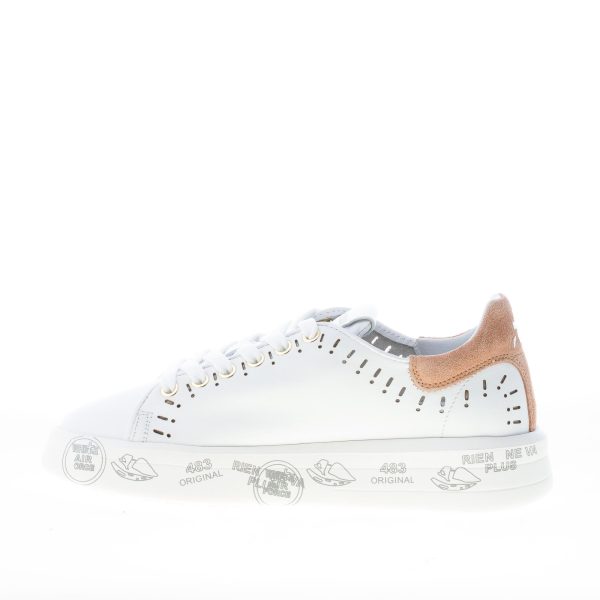PREMIATA donna sneaker BELLE 5719 in pelle BIANCO più cuoio - immagine 5