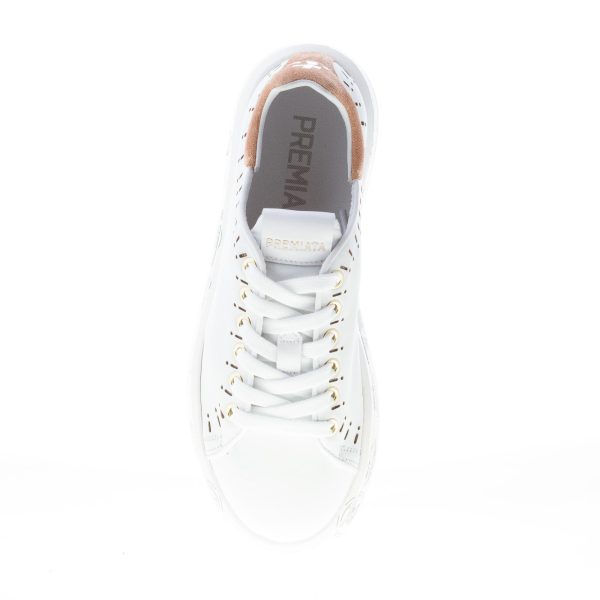 PREMIATA donna sneaker BELLE 5719 in pelle BIANCO più cuoio - immagine 7