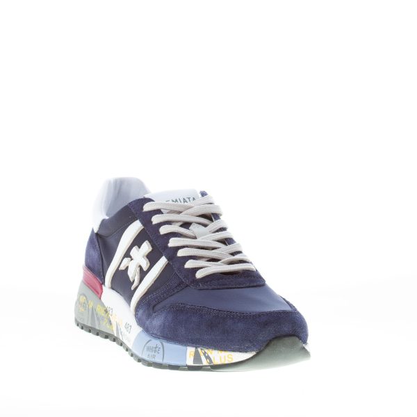 PREMIATA uomo sneaker Lander 5675 in camoscio e tessuto nylon BLU più bianco - immagine 2