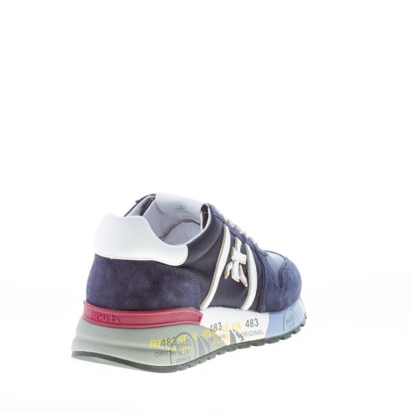PREMIATA uomo sneaker Lander 5675 in camoscio e tessuto nylon BLU più bianco - immagine 3