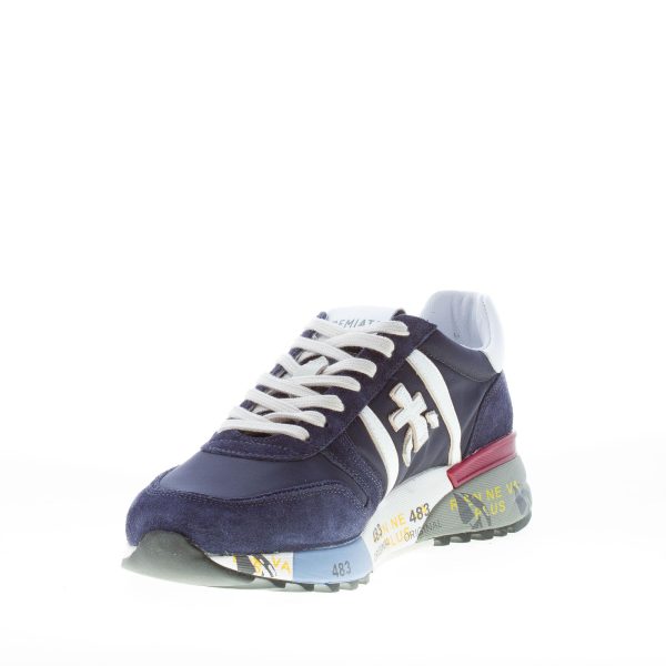 PREMIATA uomo sneaker Lander 5675 in camoscio e tessuto nylon BLU più bianco - immagine 6