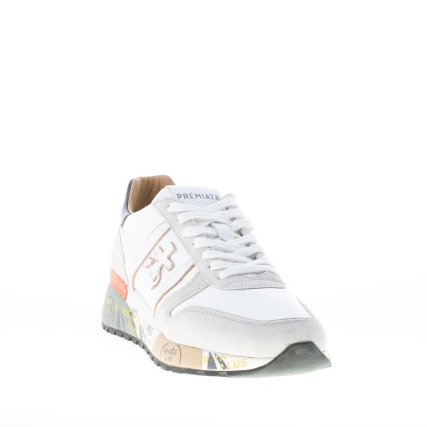 PREMIATA uomo sneaker Lander 5678 in camoscio e tessuto nylon BIANCO e grigio - immagine 2