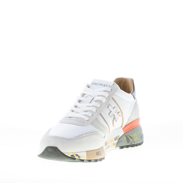 PREMIATA uomo sneaker Lander 5678 in camoscio e tessuto nylon BIANCO e grigio - immagine 6