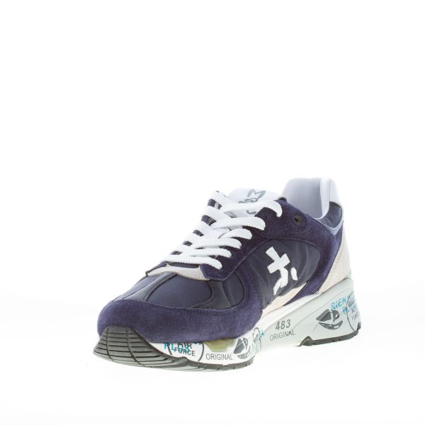 PREMIATA uomo sneaker Mase 5684 in camoscio e tessuto BLU più bianco - immagine 6