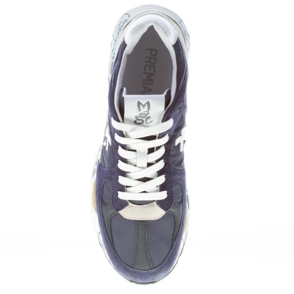PREMIATA uomo sneaker Mase 5684 in camoscio e tessuto BLU più bianco - immagine 7