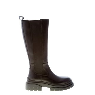 ASH donna stivale elasticizzato Stone in pelle NERO. Maxi suola 5 cm