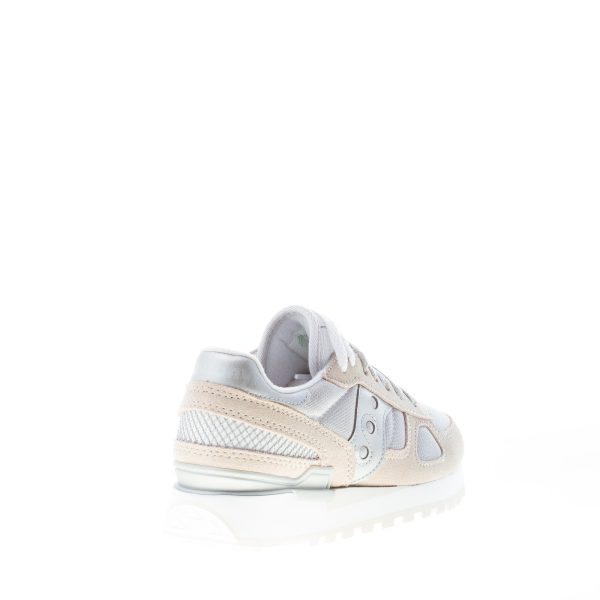 SAUCONY donna sneaker Shadow Original in camoscio BEIGE e tessuto argento - immagine 3