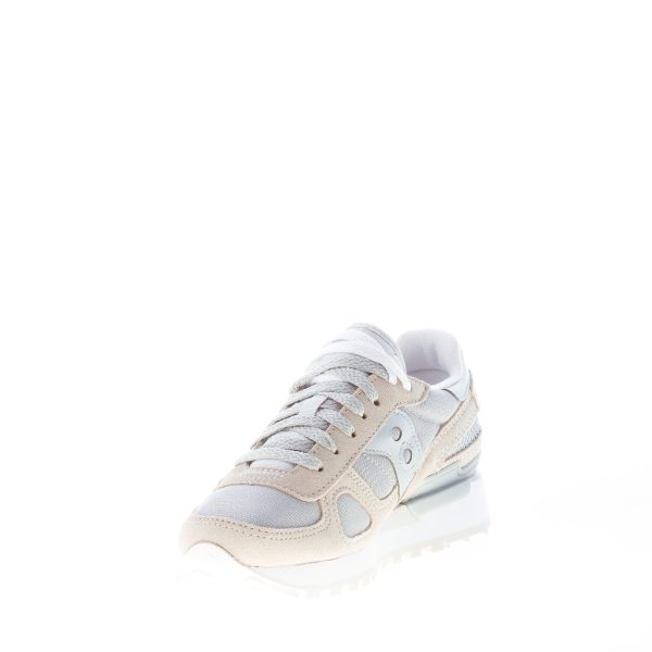SAUCONY donna sneaker Shadow Original in camoscio BEIGE e tessuto argento - immagine 6