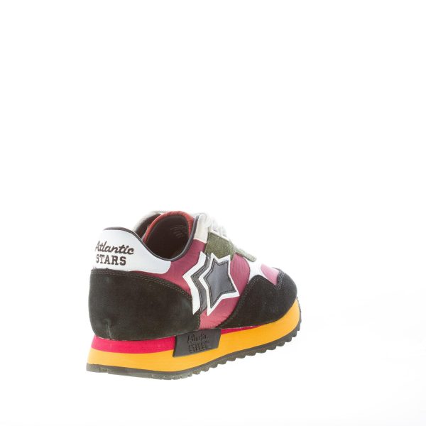 ATLANTIC STARS uomo sneaker Draco in camoscio e tessuto NERO e BORDEAUX - immagine 3