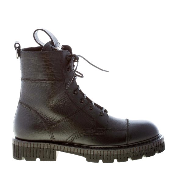 DOLCE & GABBANA uomo stivaletto anfibio Bernini in pelle NERO