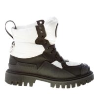 DOLCE & GABBANA donna stivaletto Hi-Trekking in pelle gommata e nylon NERO e BIANCO