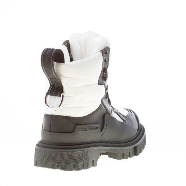 DOLCE & GABBANA donna stivaletto Hi-Trekking in pelle gommata e nylon NERO e BIANCO - immagine 3