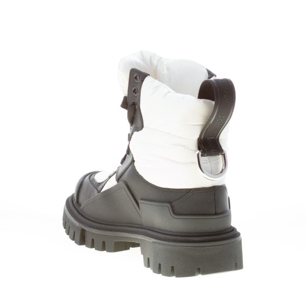 DOLCE & GABBANA donna stivaletto Hi-Trekking in pelle gommata e nylon NERO e BIANCO - immagine 4