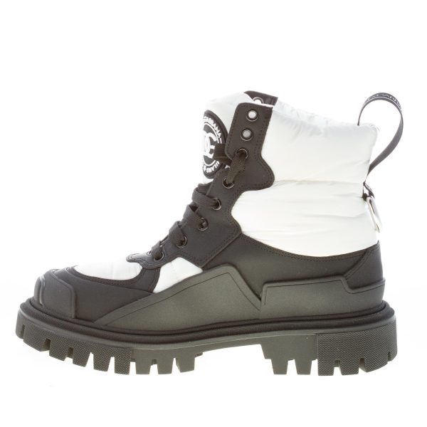 DOLCE & GABBANA donna stivaletto Hi-Trekking in pelle gommata e nylon NERO e BIANCO - immagine 5