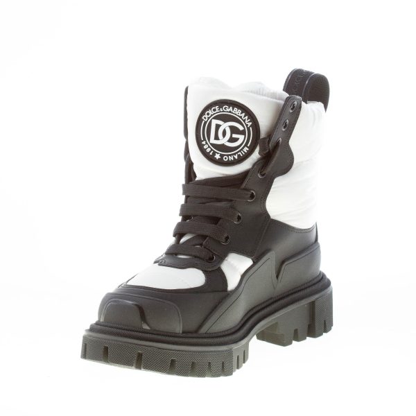 DOLCE & GABBANA donna stivaletto Hi-Trekking in pelle gommata e nylon NERO e BIANCO - immagine 6
