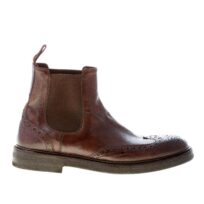 GREEN GEORGE uomo stivaletto elasticizzato in pelle anticata MARRONE con impunture
