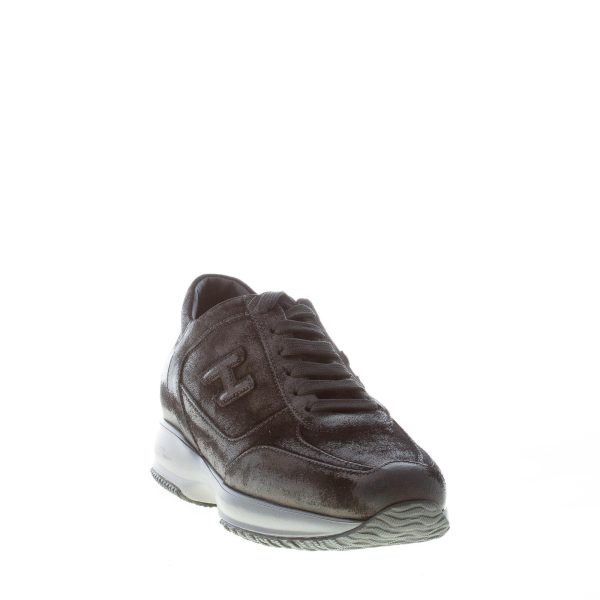 HOGAN uomo Interactive sneaker in vitello ingrassato NERO - immagine 2