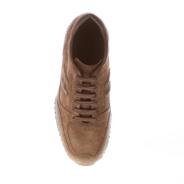 HOGAN uomo Interactive sneaker in camoscio ingrassato MARRONE - immagine 7