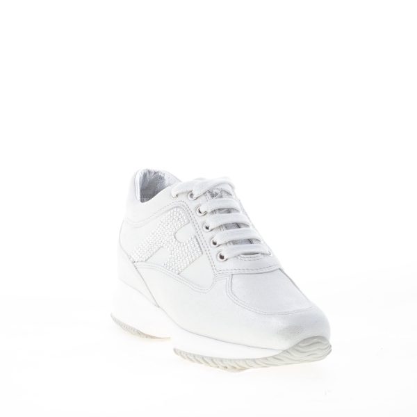 HOGAN donna Interactive sneaker in suede laminato GHIACCIO con H di strass - immagine 2