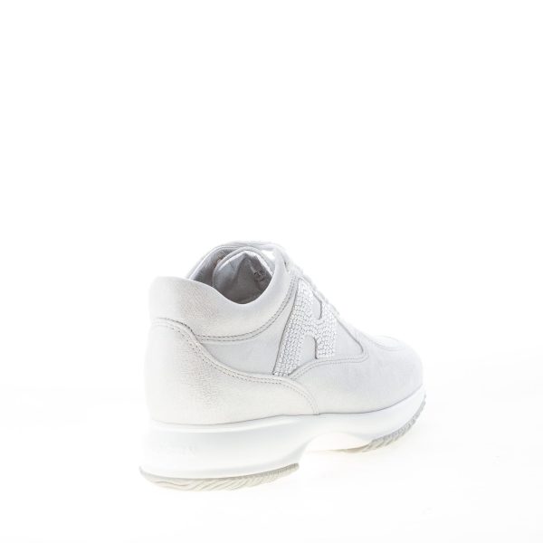 HOGAN donna Interactive sneaker in suede laminato GHIACCIO con H di strass - immagine 3