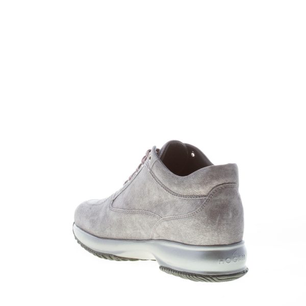 HOGAN donna Interactive sneaker in suede laminato GRIGIO con H di strass - immagine 4