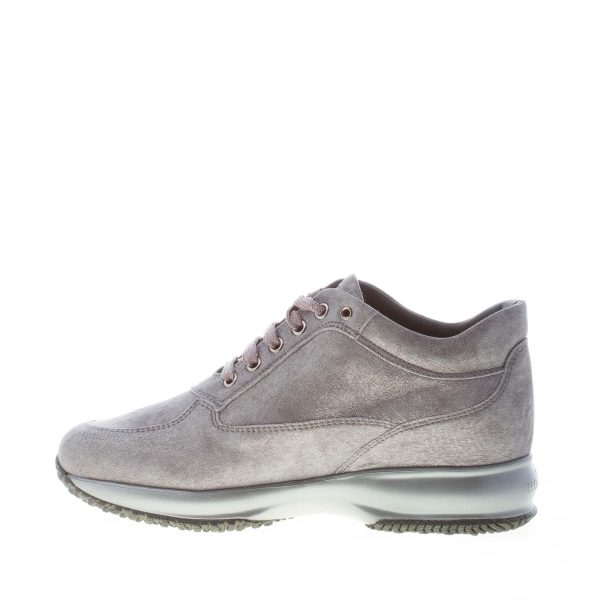 HOGAN donna Interactive sneaker in suede laminato GRIGIO con H di strass - immagine 5