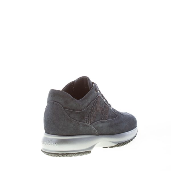 HOGAN donna Interactive sneaker in camoscio BLU NOTTE con micro-glitter - immagine 3