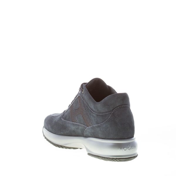 HOGAN donna Interactive sneaker in camoscio BLU NOTTE con micro-glitter - immagine 4
