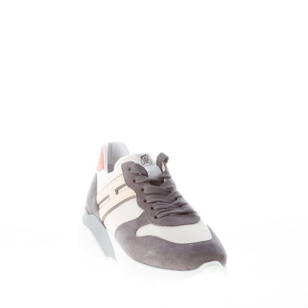 HOGAN donna Active One sneaker in camoscio e tessuto GRIGIO e PANNA - immagine 2