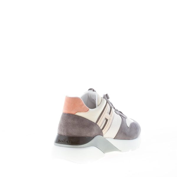 HOGAN donna Active One sneaker in camoscio e tessuto GRIGIO e PANNA - immagine 3
