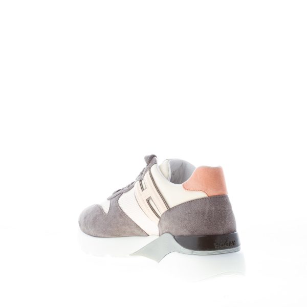 HOGAN donna Active One sneaker in camoscio e tessuto GRIGIO e PANNA - immagine 4