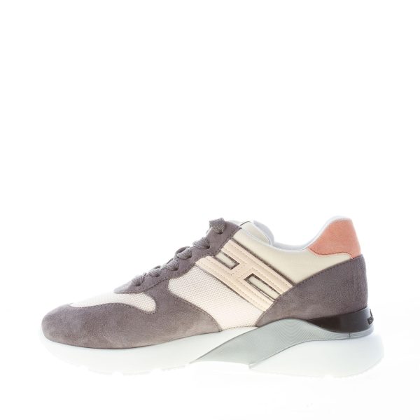 HOGAN donna Active One sneaker in camoscio e tessuto GRIGIO e PANNA - immagine 5