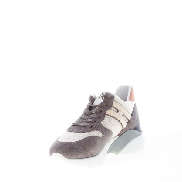 HOGAN donna Active One sneaker in camoscio e tessuto GRIGIO e PANNA - immagine 6