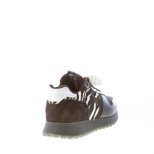 HOGAN donna H429 sneaker in pelle e tessuto NERO più animalier - immagine 3