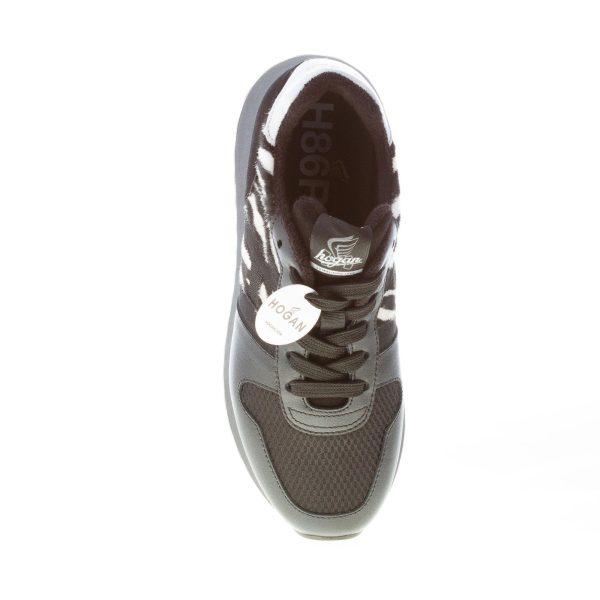 HOGAN donna H429 sneaker in pelle e tessuto NERO più animalier - immagine 7