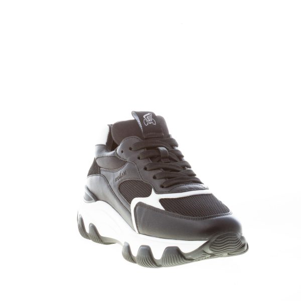 HOGAN donna Hyperactive sneaker in pelle e tessuto a rete NERO più bianco - immagine 2