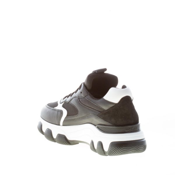 HOGAN donna Hyperactive sneaker in pelle e tessuto a rete NERO più bianco - immagine 4