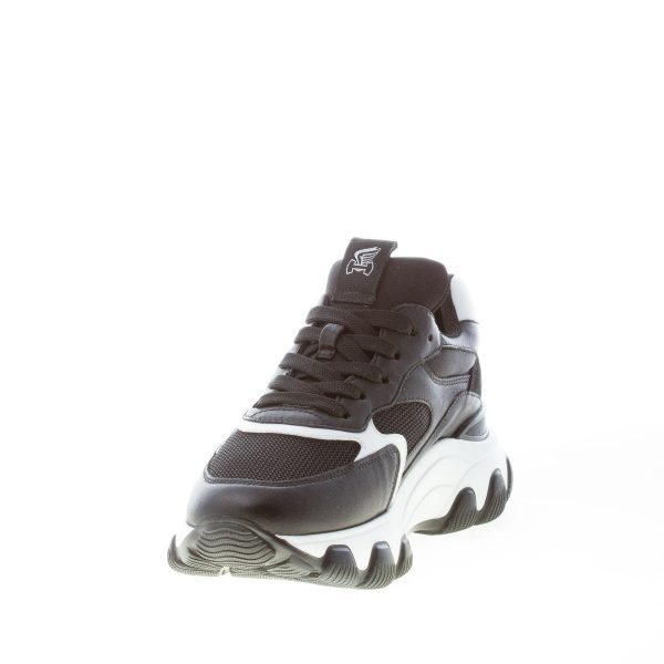 HOGAN donna Hyperactive sneaker in pelle e tessuto a rete NERO più bianco - immagine 6